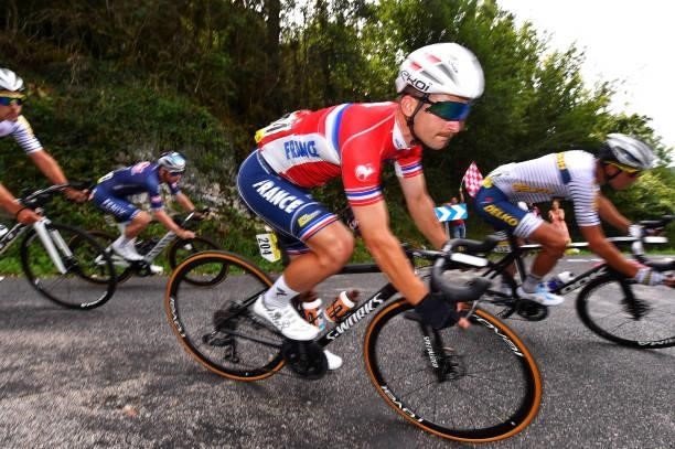 Clement Jolibert of France and Team France during the 33rd Tour de l'Ain 2021, Stage 3 a 125km stage from Izernore to Lélex Monts-Jura 900m /...