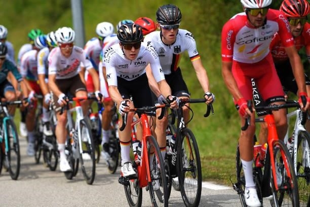 Georg Steinhauser of Germany and Team Germany - U23 White Best Young Rider Jersey during the 33rd Tour de l'Ain 2021, Stage 3 a 125km stage from...