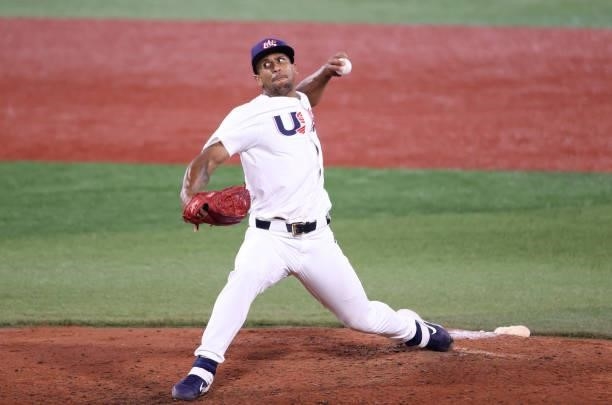 Anthony Gose of Team United States pitches during the baseball opening round Group B game between Team South Korea and Team United States on day...