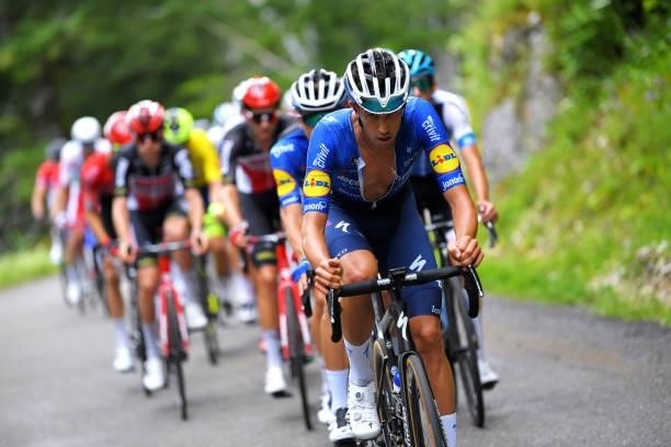 Jannik Steimle of Germany and Team Deceuninck - Quick-Step leads The Peloton during the 33rd Tour de l'Ain 2021, Stage 3 a 125km stage from Izernore...