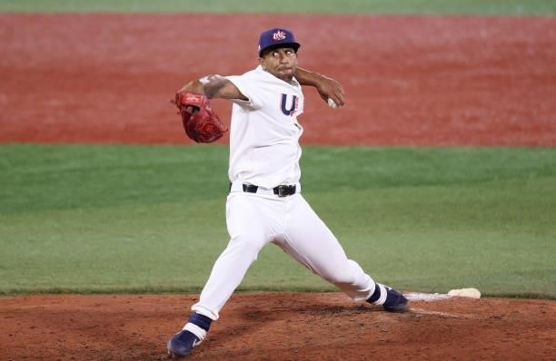 Anthony Gose of Team United States pitches in the seventh inning during the baseball opening round Group B game between Team South Korea and Team...