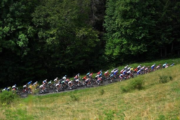 General view of the peloton during the 33rd Tour de l'Ain 2021, Stage 3 a 125km stage from Izernore to Lélex Monts-Jura 900m / @tourdelain / on July...