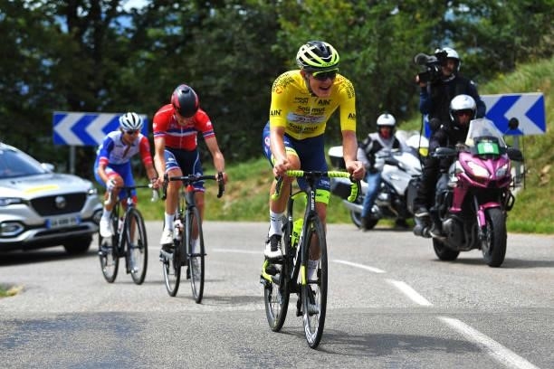 Georg Zimmermann of Germany and Team Intermarché - Wanty - Gobert Matériaux Yellow Leader Jersey during the 33rd Tour de l'Ain 2021, Stage 3 a 125km...