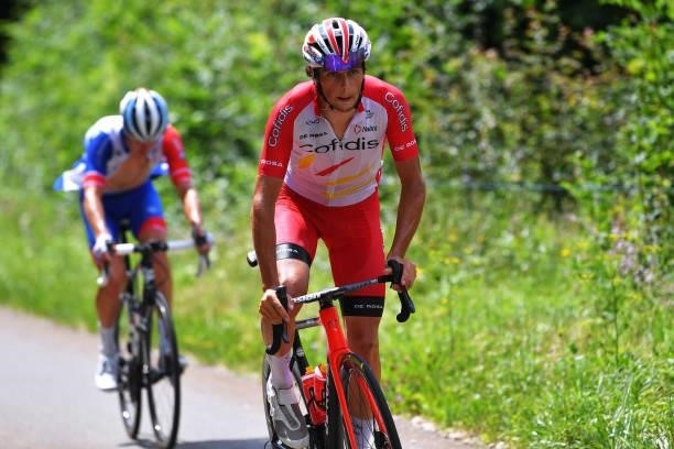 Victor Lafay of France and Team Cofidis in the Breakaway during the 33rd Tour de l'Ain 2021, Stage 3 a 125km stage from Izernore to Lélex Monts-Jura...
