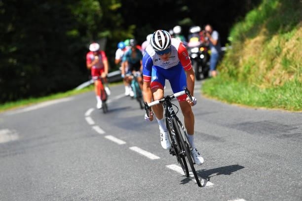 Simon Guglielmi of France and Team Groupama - FDJ in the Breakaway during the 33rd Tour de l'Ain 2021, Stage 3 a 125km stage from Izernore to Lélex...