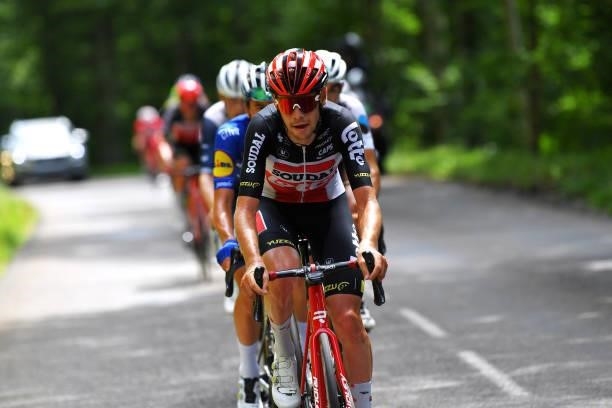 Harm Vanhoucke of Belgium and Team Lotto Soudal in the Breakaway during the 33rd Tour de l'Ain 2021, Stage 3 a 125km stage from Izernore to Lélex...