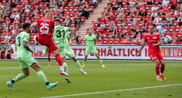 Timo Baumgartl of 1.FC Union Berlin scores his team's second goal during the pre-season friendly match between 1. FC Union Berlin and Athletic Bilbao...