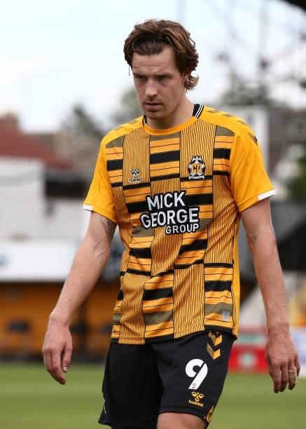 Joe Ironside of Cambridge United in action during the Pre Season Friendly match between Cambridge United and Northampton Town at Abbey Stadium on...