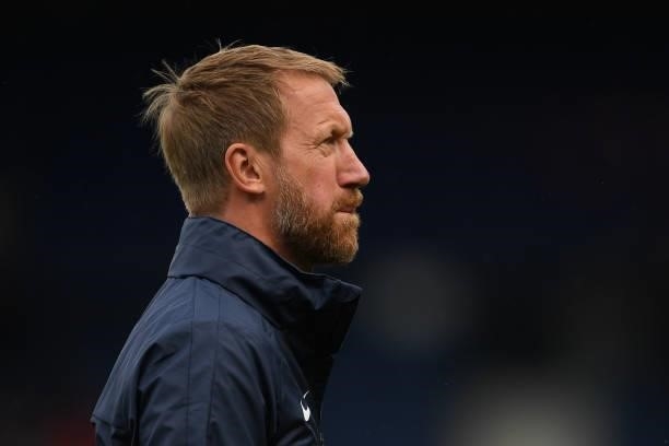 Graham Potter, Manager of Brighton and Hove Albion looks on prior to the Pre-Season Friendly match between Luton Town and Brighton & Hove Albion at...