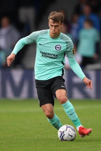 Solly March of Brighton and Hove Albion runs with the ball during the Pre-Season Friendly match between Luton Town and Brighton & Hove Albion at...