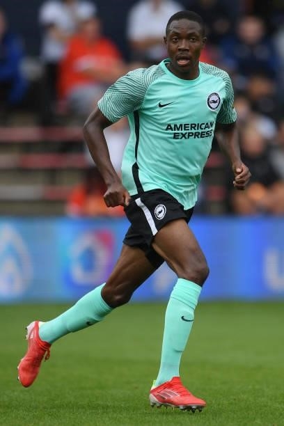 Enock Mwepu of Brighton and Hove Albion runs on during the Pre-Season Friendly match between Luton Town and Brighton & Hove Albion at Kenilworth Road...