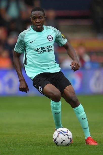 Enock Mwepu of Brighton and Hove Albion runs with the ball during the Pre-Season Friendly match between Luton Town and Brighton & Hove Albion at...