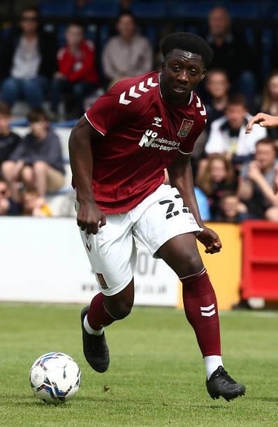 Benny Ashley-Seal of Northampton Town in action during the Pre Season Friendly match between Cambridge United and Northampton Town at Abbey Stadium...