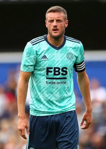 Jamie Vardy of Leicester City looks on during the Pre-Season Friendly match between Queens Park Rangers and Leicester City at The Kiyan Prince...