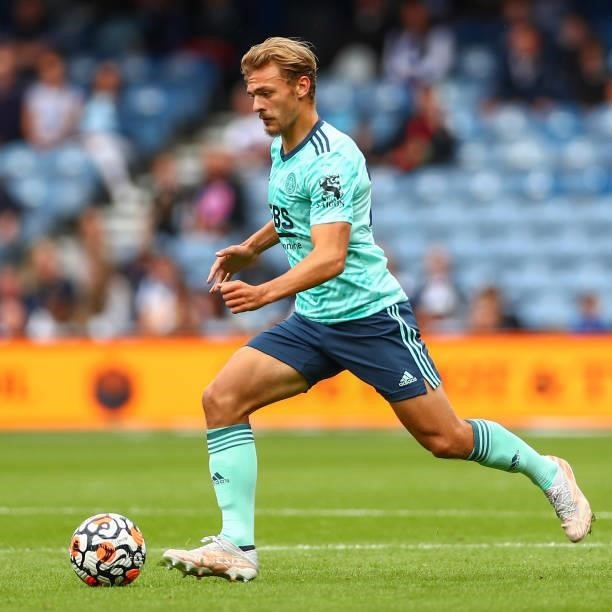 Kiernan Dewsbury-Hall of Leicester City runs with the ball during the Pre-Season Friendly match between Queens Park Rangers and Leicester City at The...