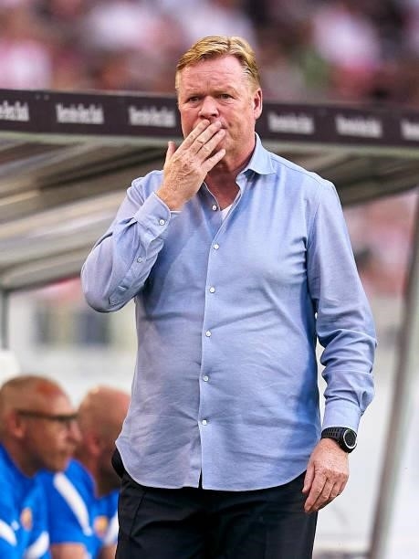 Ronald Koeman, head coach of of FC Barcelona during a pre-season friendly match between VfB Stuttgart and FC Barcelona at Mercedes-Benz Arena on July...