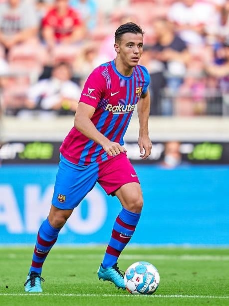 Nico Gonzalez of FC Barcelona with the ball during a pre-season friendly match between VfB Stuttgart and FC Barcelona at Mercedes-Benz Arena on July...