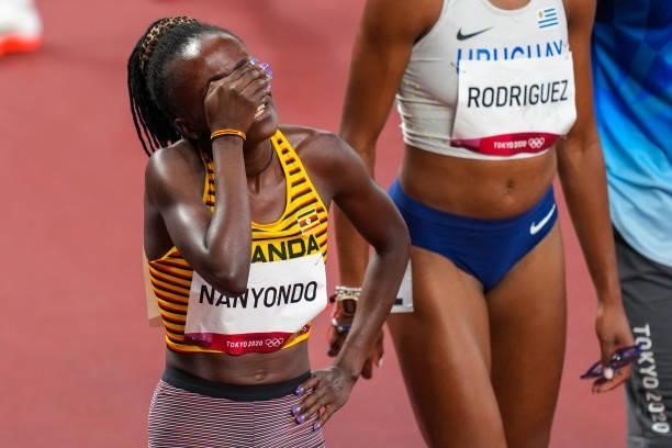 Winnie Nayando of Uganda competing on Women's 800m Semi Final during the Tokyo 2020 Olympic Games at the Olympic Stadium on July 31, 2021 in Tokyo,...