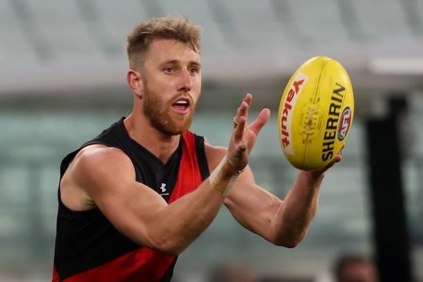 Dyson Heppell of the Bombers in action during the round 20 AFL match between Essendon Bombers and Sydney Swans at Melbourne Cricket Ground on August...