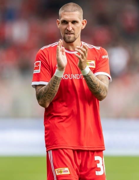 Robert Andrich of 1.FC Union Berlin celebrates with his fans after winning the pre-season friendly match between 1. FC Union Berlin and Athletic...