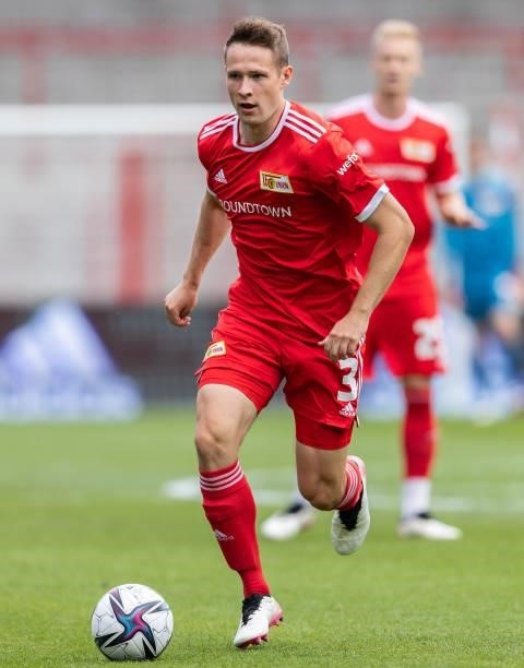 Paul Jaeckel of 1.FC Union Berlin runs with the ball during the pre-season friendly match between 1. FC Union Berlin and Athletic Bilbao at Stadion...