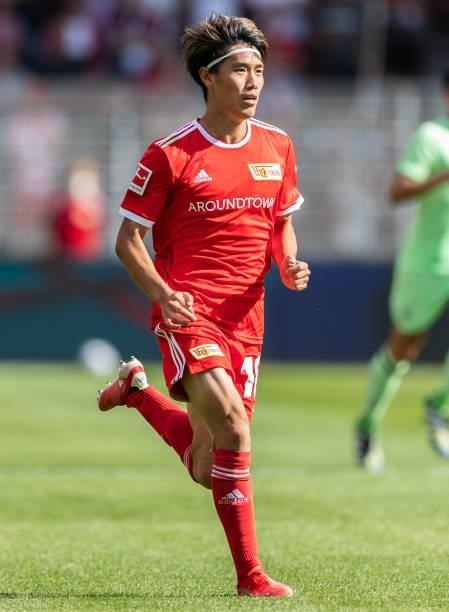 Keita Endo of 1.FC Union Berlin in action during the pre-season friendly match between 1. FC Union Berlin and Athletic Bilbao at Stadion An der Alten...