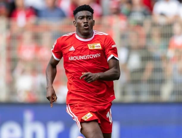 Taiwo Awoniyi of 1.FC Union Berlin in action during the pre-season friendly match between 1. FC Union Berlin and Athletic Bilbao at Stadion An der...