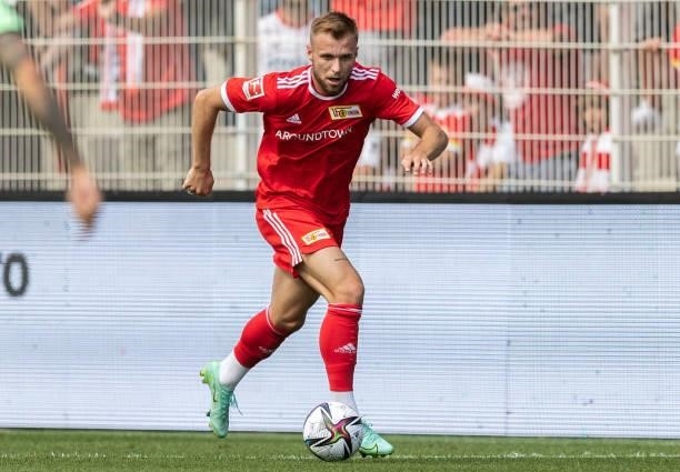 Tymoteusz Puchacz of 1.FC Union Berlin runs with the ball during the pre-season friendly match between 1. FC Union Berlin and Athletic Bilbao at...