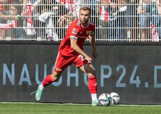 Tymoteusz Puchacz of 1.FC Union Berlin runs with the ball during the pre-season friendly match between 1. FC Union Berlin and Athletic Bilbao at...