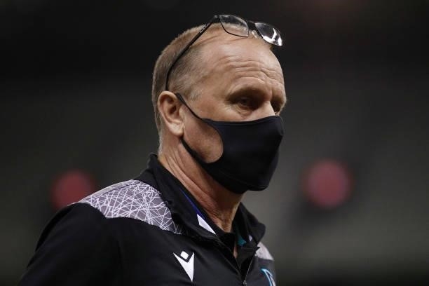 Power head coach Ken Hinkley looks on during the round 20 AFL match between Greater Western Sydney Giants and Port Adelaide Power at Marvel Stadium...