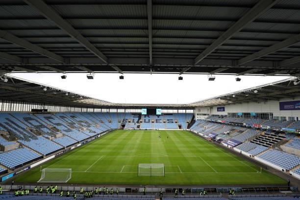 General view inside the stadium prior to the Pre-Season friendly match between Coventry City and Wolverhampton Wanderers at Ricoh Arena on August 01,...
