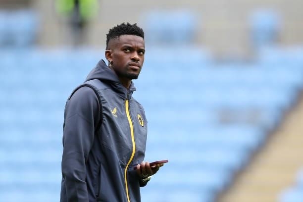 Nelson Semedo of Wolverhampton Wanderers inspects the pitch prior to the Pre-Season friendly match between Coventry City and Wolverhampton Wanderers...