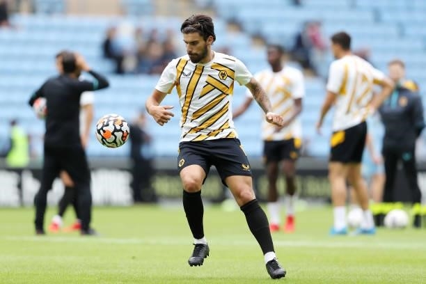 Ruben Neves of Wolverhampton Wanderers warms up prior to the Pre-Season friendly match between Coventry City and Wolverhampton Wanderers at Ricoh...