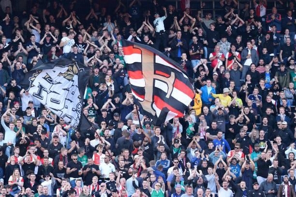 Feyenoord supporters during the UEFA Europa Conference League second Qualifying Round: Second Leg match between Feyenoord and FC Drita at de Kuip on...