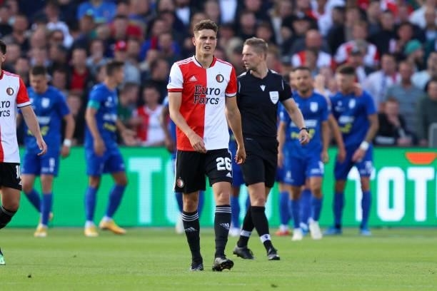 Guus Til of Feyenoord disappointed during the UEFA Europa Conference League second Qualifying Round: Second Leg match between Feyenoord and FC Drita...