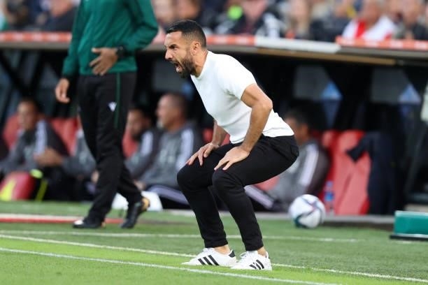 Headcoach Ardian Nuhiu of FC Drita during the UEFA Europa Conference League second Qualifying Round: Second Leg match between Feyenoord and FC Drita...
