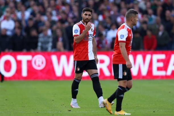 Alireza Jahanbakhsh of Feyenoord disappointed during the UEFA Europa Conference League second Qualifying Round: Second Leg match between Feyenoord...