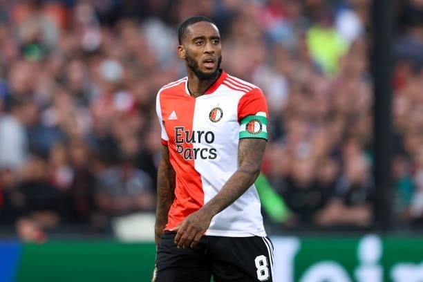 Leroy Fer of Feyenoord during the UEFA Europa Conference League second Qualifying Round: Second Leg match between Feyenoord and FC Drita at de Kuip...
