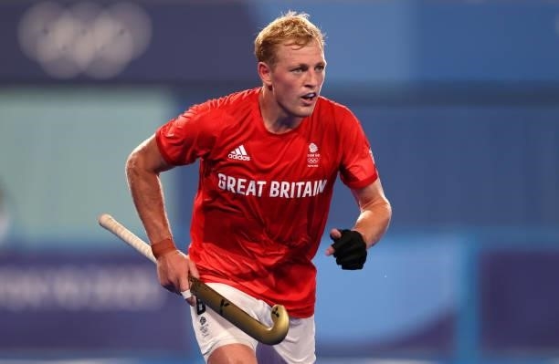 Rupert Scott Shipperley of Team Great Britain looks on during the Men's Quarterfinal match between India and Great Britain on day nine of the Tokyo...