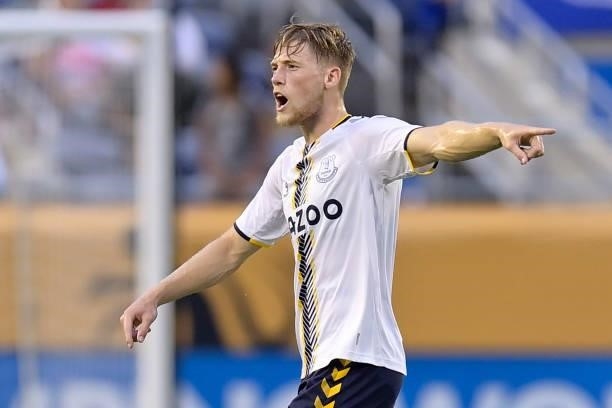 Lewis Gibson of Everton during the Everton FC v UNAM Pumas pre-season friendly match on July 28, 2021 in Orlando, Florida, United States.