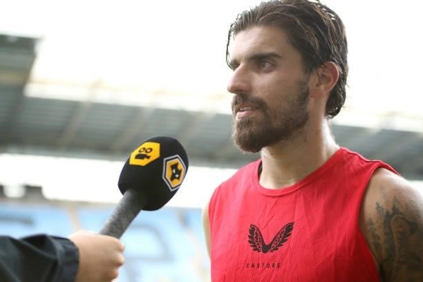 Ruben Neves of Wolverhampton Wanderers speaks during an interview after the Pre-Season friendly match between Coventry City and Wolverhampton...
