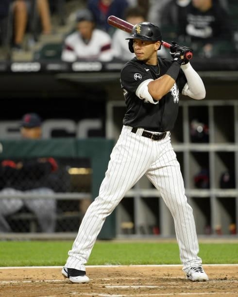 Cesar Hernandez of the Chicago White Sox bats against the Cleveland Indians on July 30, 2021 at Guaranteed Rate Field in Chicago, Illinois.