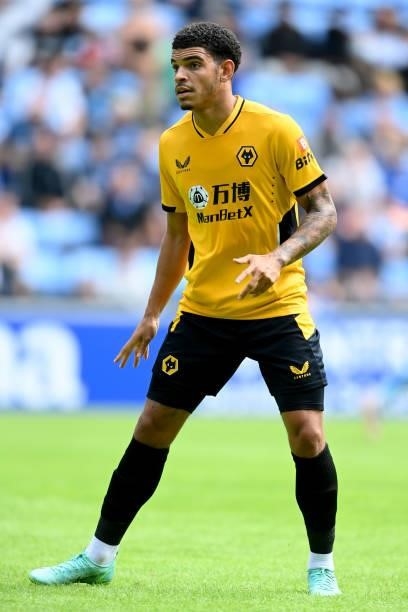 Morgan Gibbs-White of Wolverhampton in action during the Coventry City v Wolverhampton Wanderers pre-season friendly at Coventry Building Society...