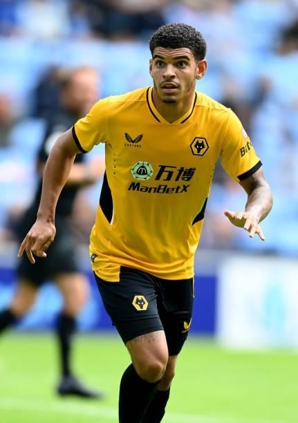 Morgan Gibbs-White of Wolverhampton in action during the Coventry City v Wolverhampton Wanderers pre-season friendly at Coventry Building Society...
