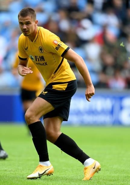 Leander Dendoncker of Wolverhampton in action during the Coventry City v Wolverhampton Wanderers pre-season friendly at Coventry Building Society...