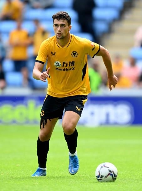 Max Kilman of Wolverhampton in action during the Coventry City v Wolverhampton Wanderers pre-season friendly at Coventry Building Society Arena on...