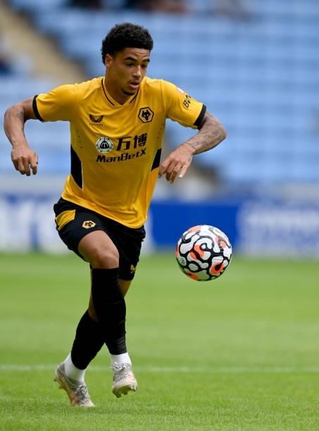 Ki-Jana Hoever of Wolverhampton in action during the Coventry City v Wolverhampton Wanderers pre-season friendly at Coventry Building Society Arena...