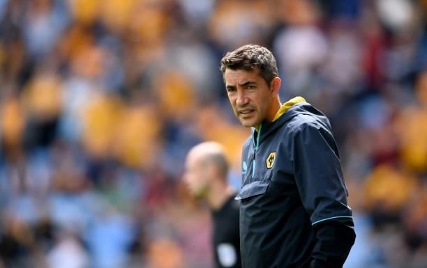 Bruno Lage the manager of Wolverhampton during the Coventry City v Wolverhampton Wanderers pre-season friendly at Coventry Building Society Arena on...