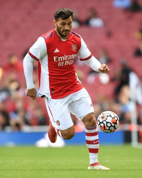 Sead Kolasinac of Arsenal during the pre season friendly between Arsenal and Chelsea at Emirates Stadium on August 01, 2021 in London, England.