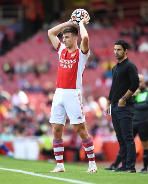 Kieran Tierney of Arsenal during the pre season friendly between Arsenal and Chelsea at Emirates Stadium on August 01, 2021 in London, England.